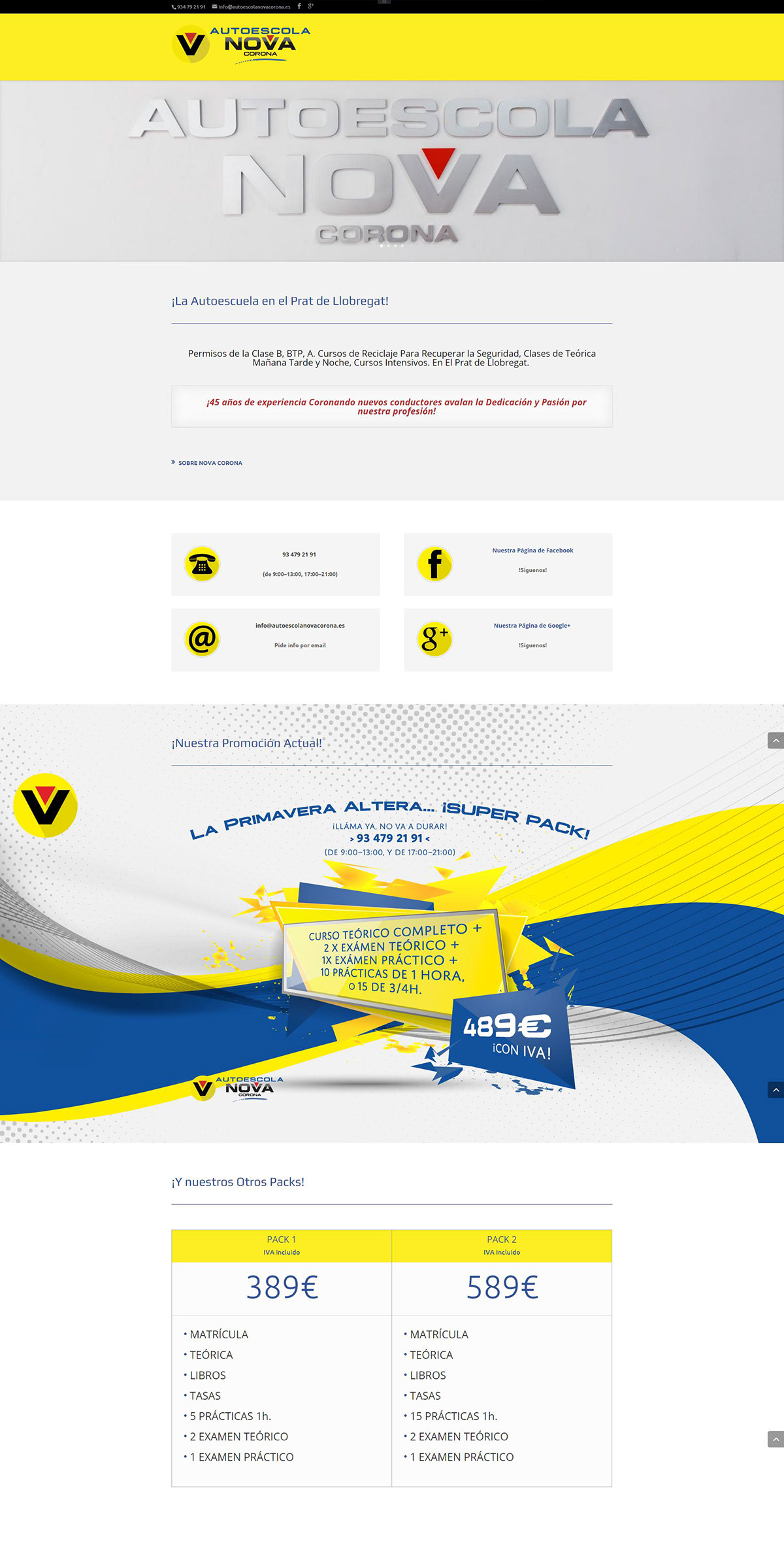 Adobe Portfolio driving school barcelona Responsive web design social media Printed Promos Digital Promos re-branding