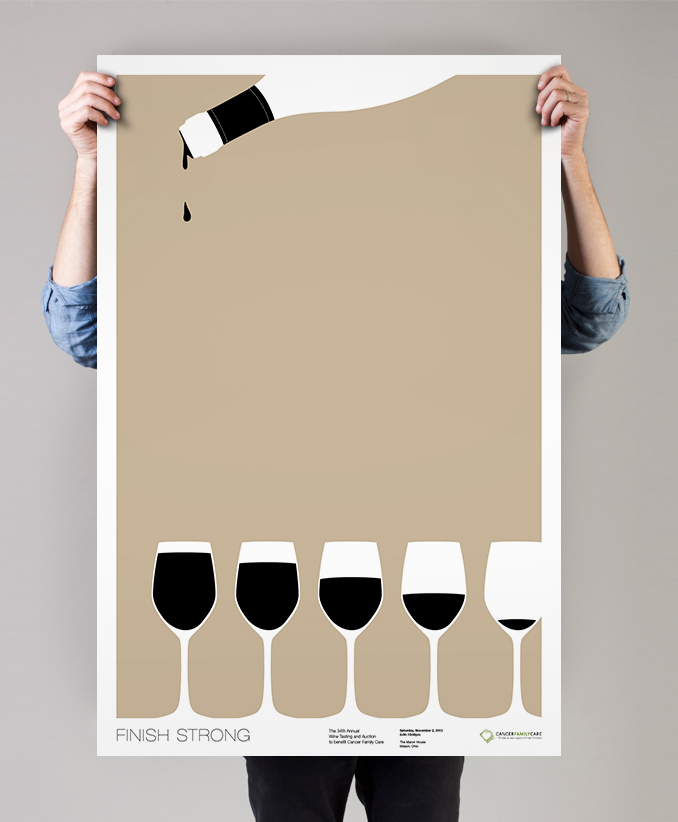 cancer family poster series wine auction wine tasting black White Formal