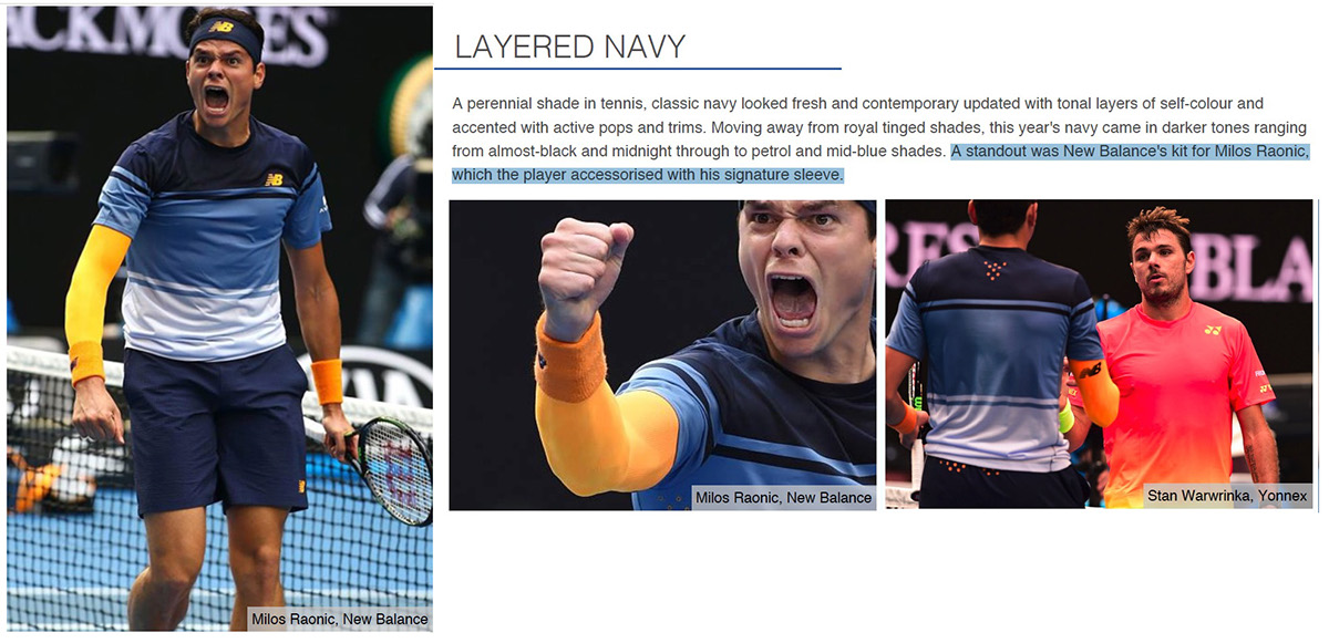 Adobe Portfolio New Balance tennis austrailan open sport apparel wgsn Australia Rod Laver Arena