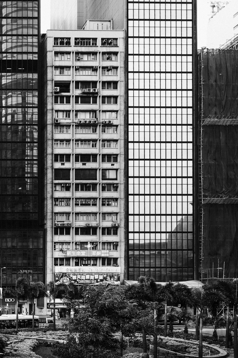 buildings Hong Kong street photo Street black & white b/w