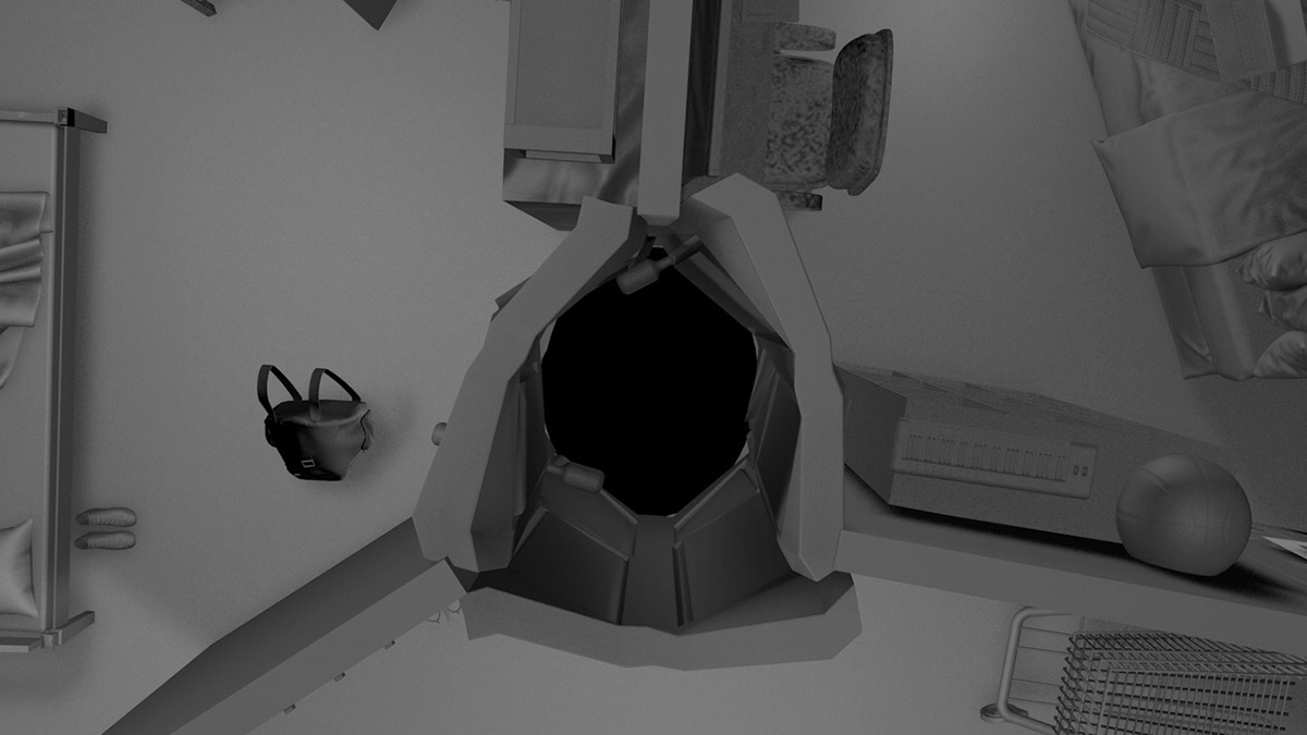 3D cinema4d COVid CUARTOS espacio pandemia Quarantine Render virus visualization