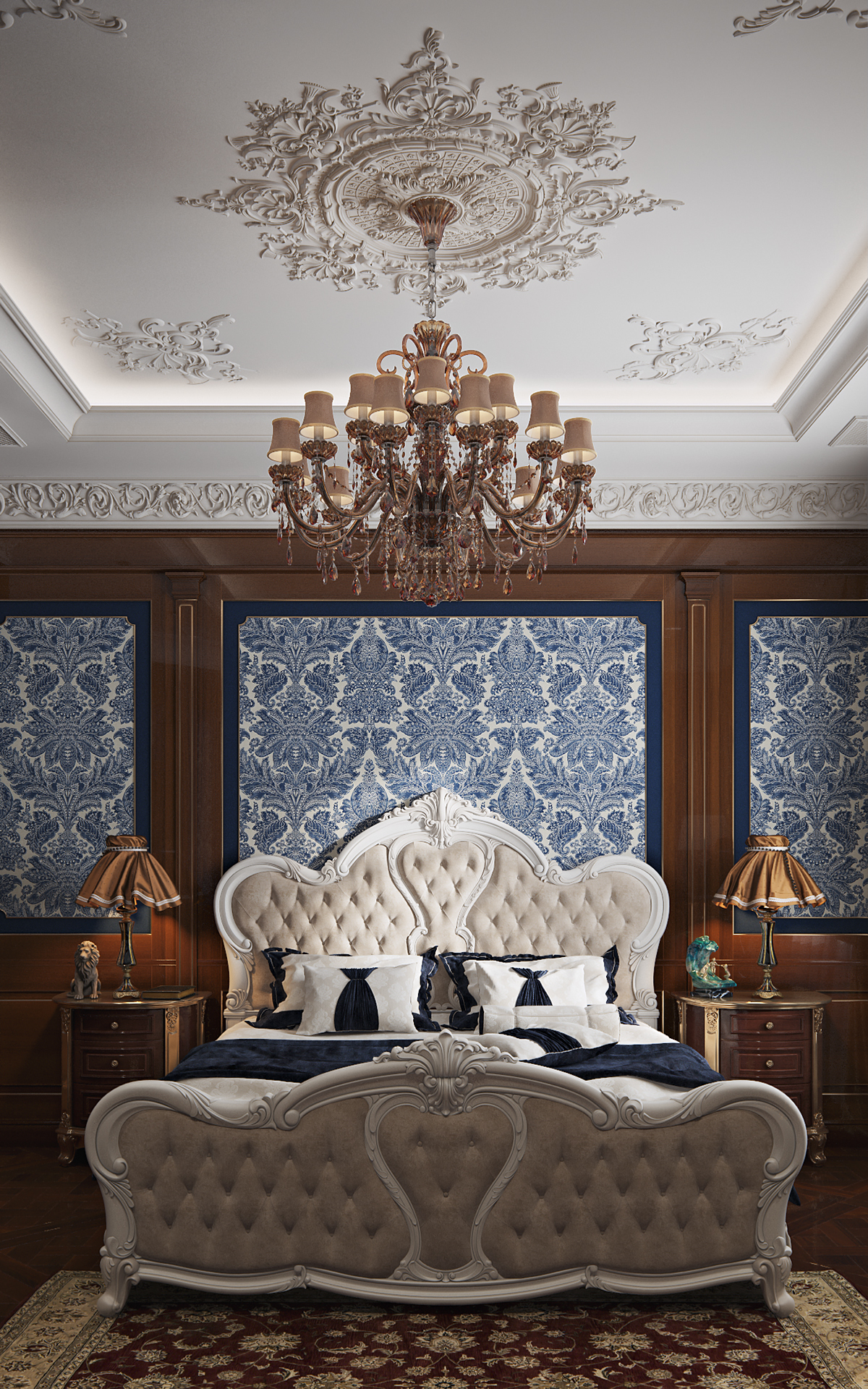 mould bedroom Classic blue ornament