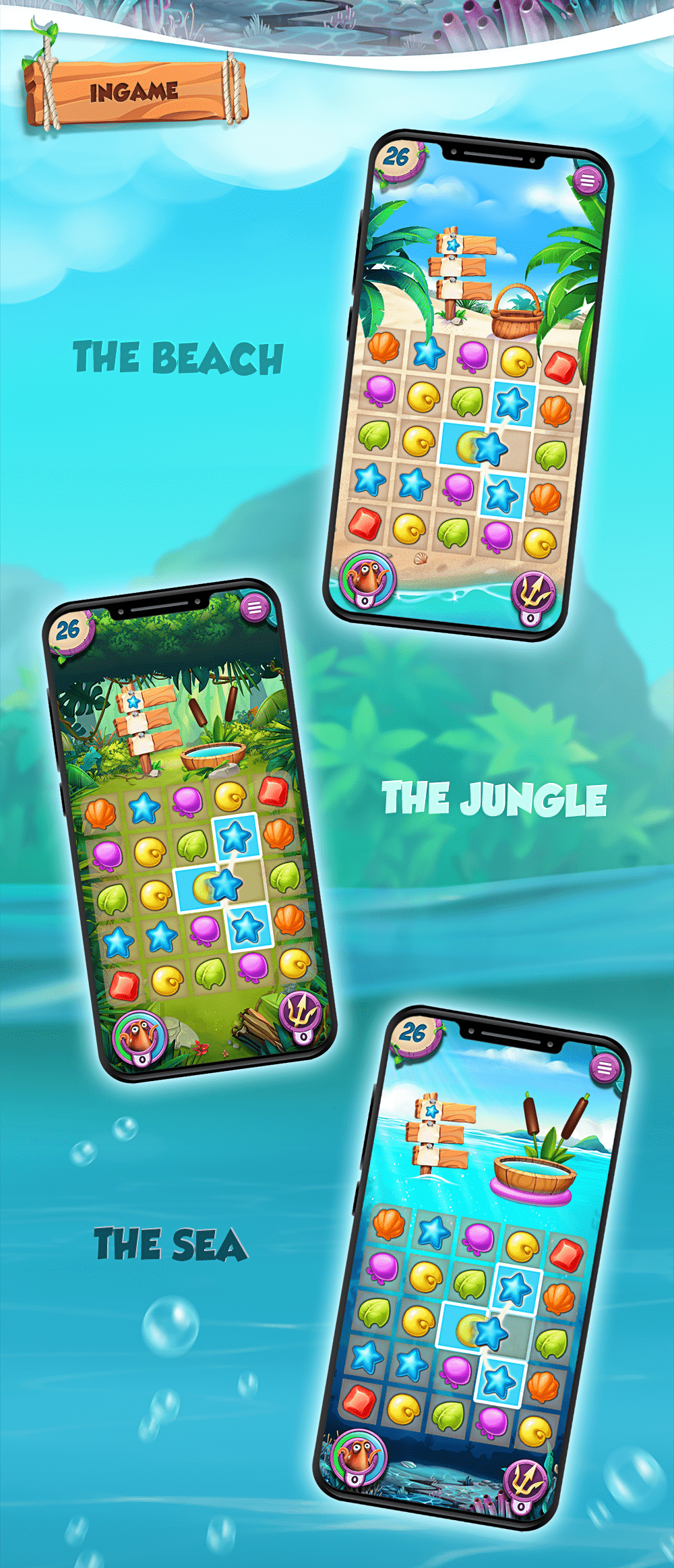 casual game Game Art iphone Island match 3 match3 mobile game tropic