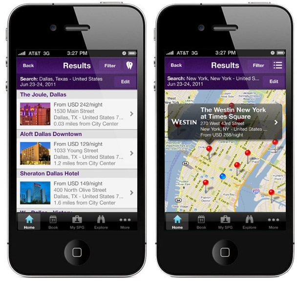 iphone app  app  iphone  mobile  hotel Starwood android ios Hospitality inspire Travel Mobile UI