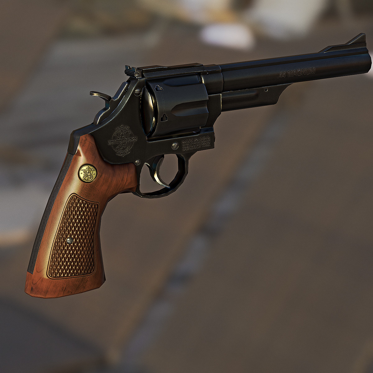 44 magnum Revolver 3D model download Smith & Wesson M29 Gun pistol
