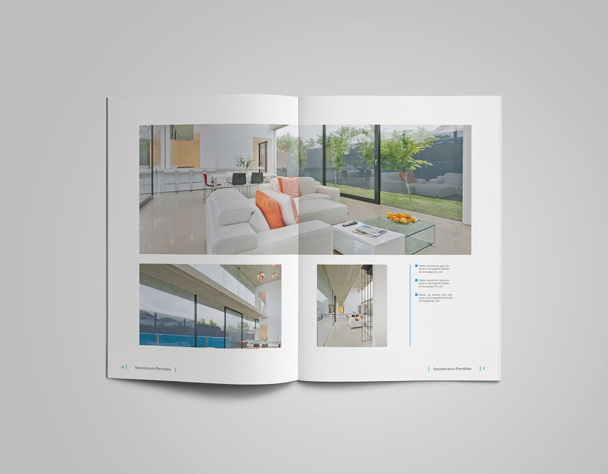 portfolio a4 us letter catalog magazine Album brochure minimal elegant Interior design print Multipurpose