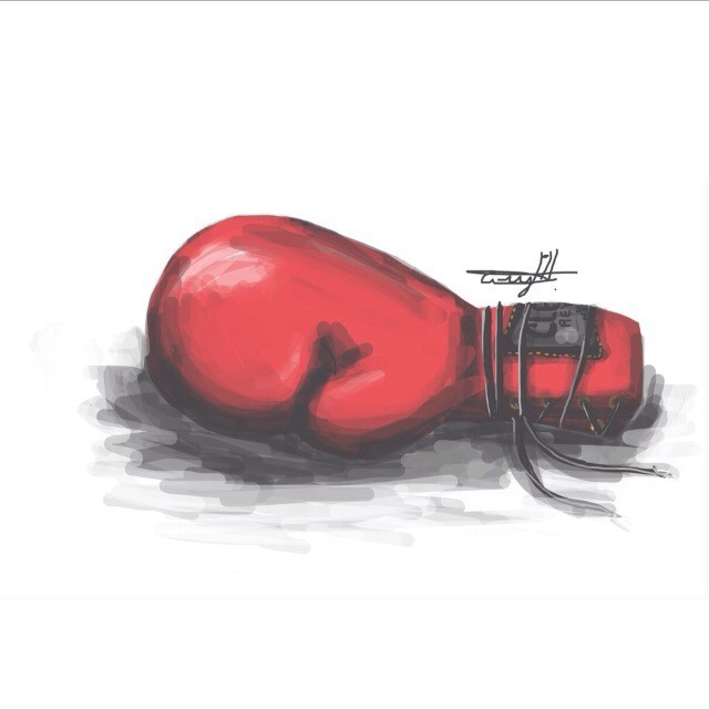 boxing glove CLETO REYES cartoon digital sketch concept