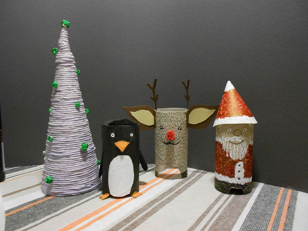 Christmas  decoration  santa  angel  Reinder  penguin  Papper roll Toilet papper roll recyclable