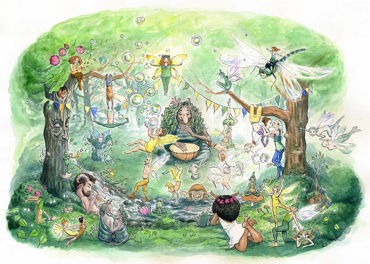 faerie forest Trolls Sweden acroyoga   poster mythology Norse festival Nature Magic  