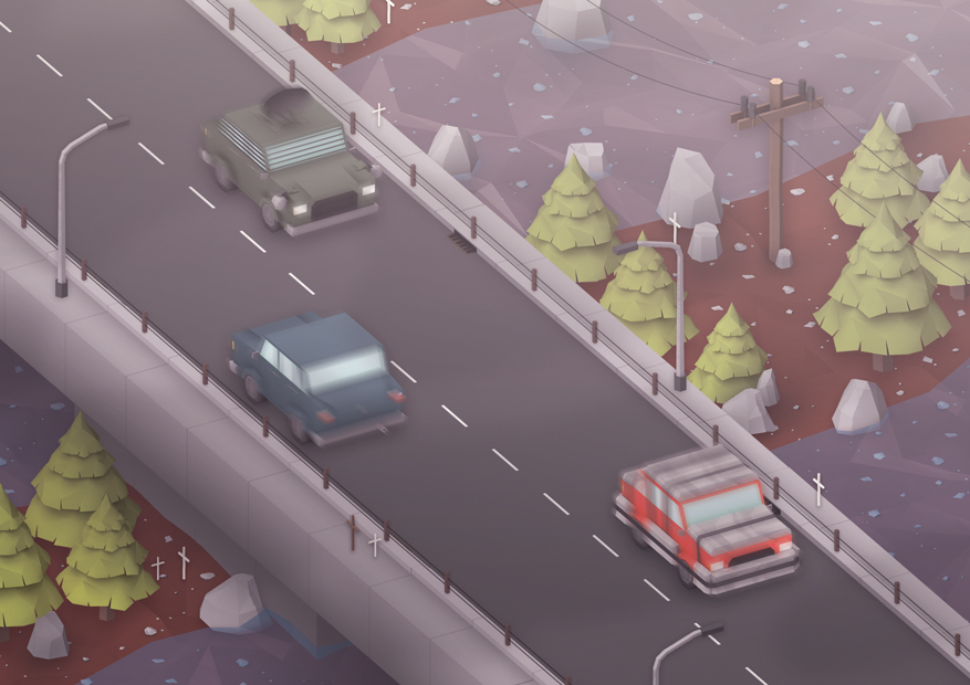 LOW poly Low Poly Maya after effects photoshop Isometric ISO safety youth Driving hazard management Education driver