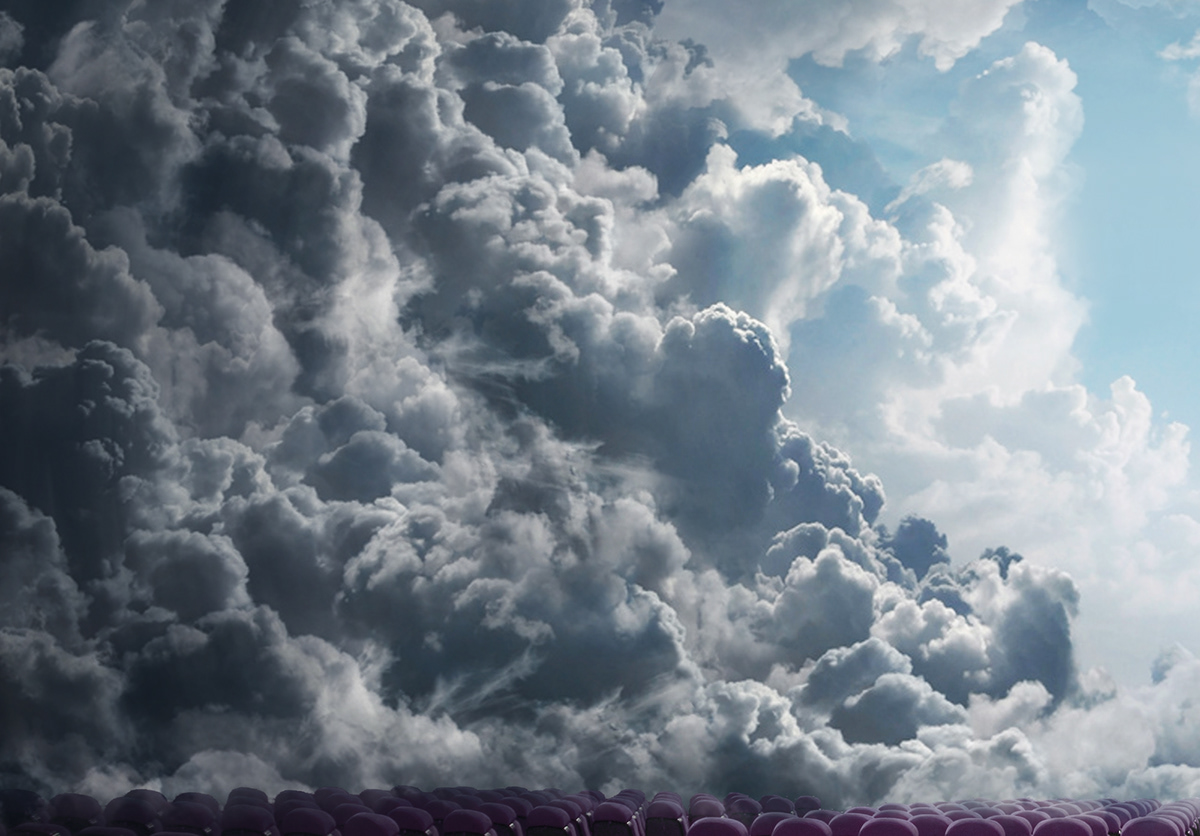 Cinema movie theater  time concept clouds