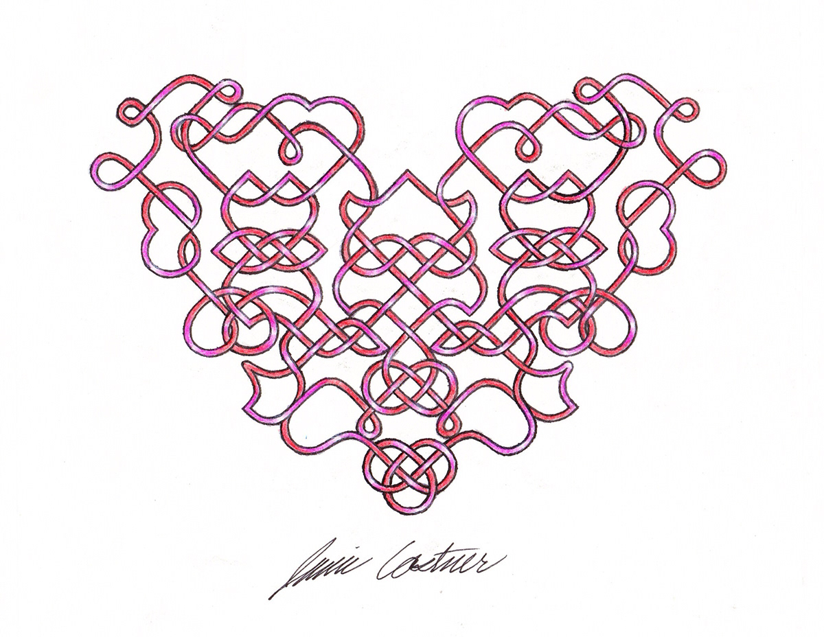 heart drawing Celtic knot heart