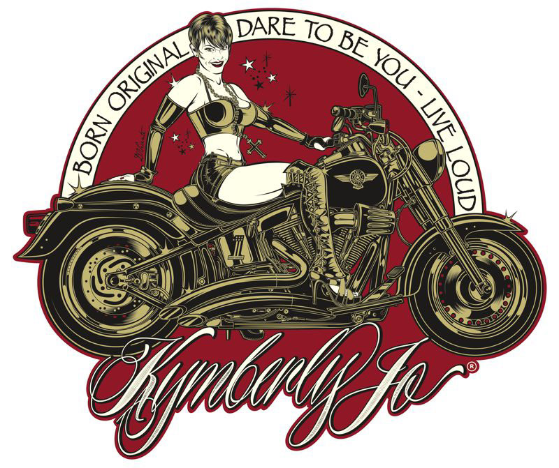Harley Davidson kymberly jo pin-up D.VICENTE david vicente dvicente-art.com motorcycle Fat Boy