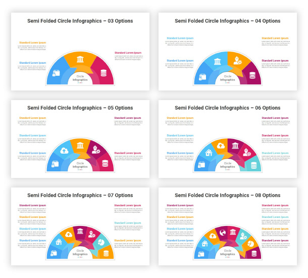 Folded Circle Infographics PowerPoint Diagrams Template - 4