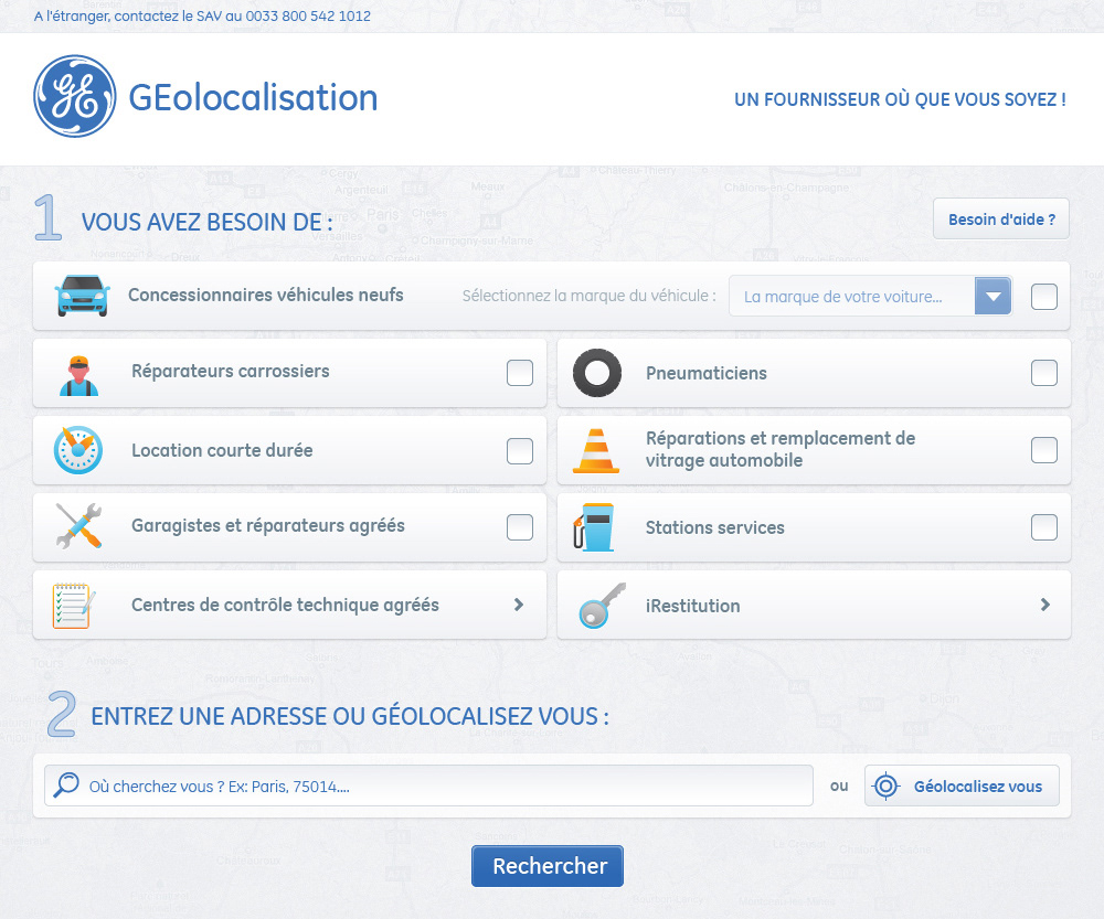 geolocalisation web application automobile Fournisseur agrée