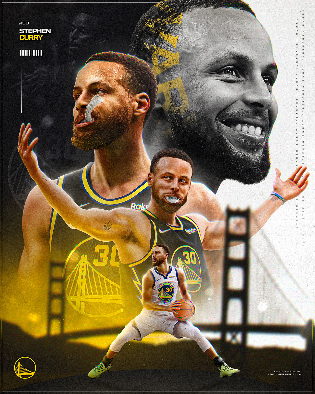 Sports Design basketball Poster Design graphic design  sport poster SMSports stephen curry Golden State Warriors NBA