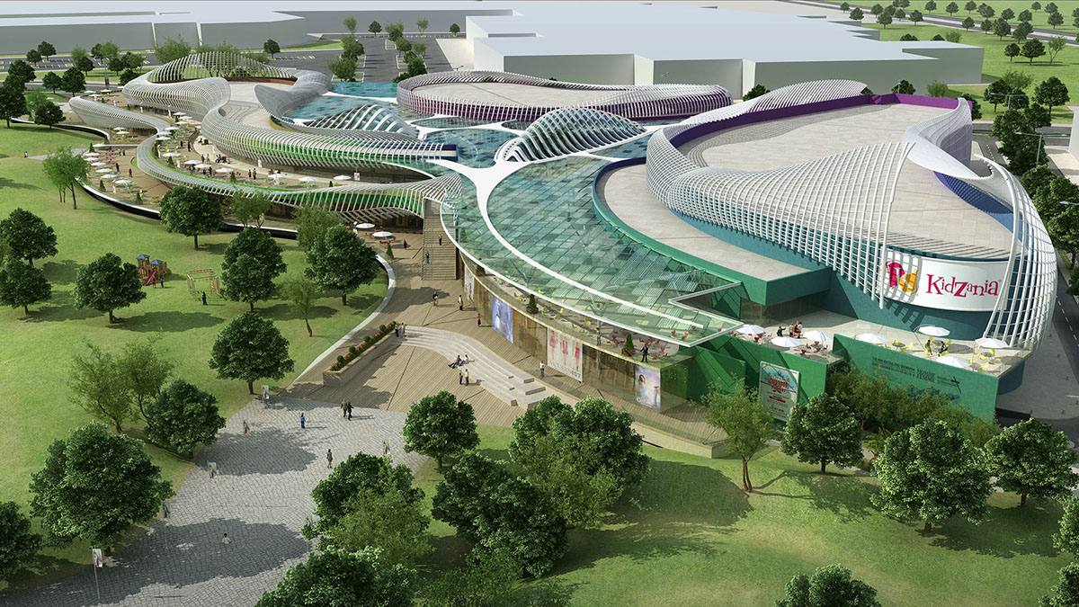 mall aspire Qatar Project green building design parametric design shopping mall