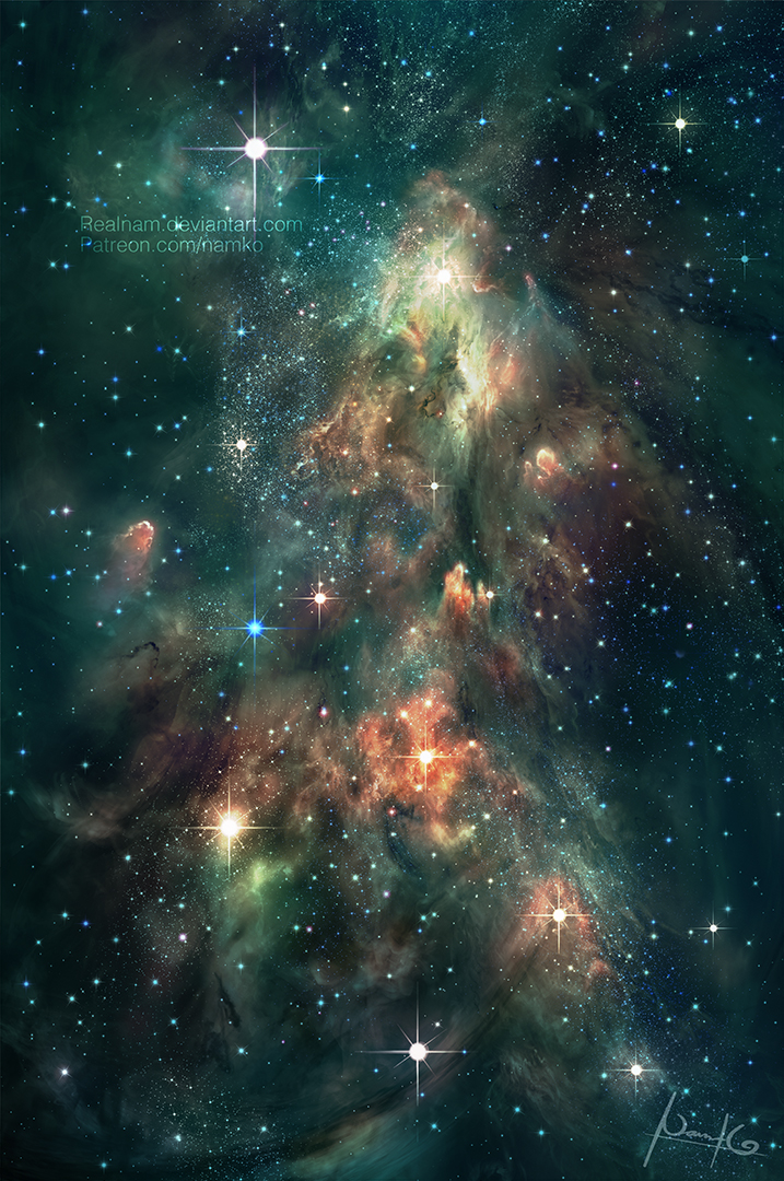 Space  spaceart nebula cosmos galaxy stars Realnam namko yannamko Hong Kong Artist photoshop
