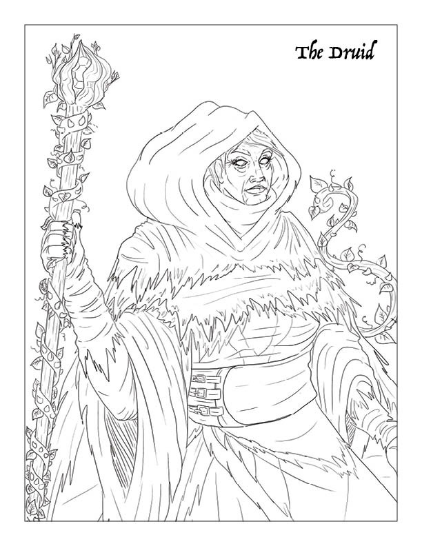 medieval fantasy colouring book illustrations lineart comics characters