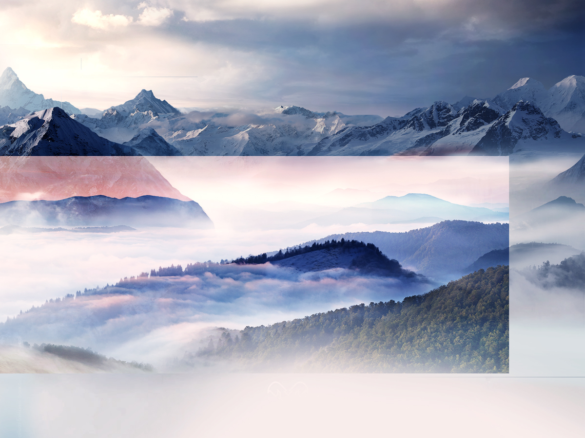 Glazyrin CGI Matte-painting Bank mountain misty raiffeisen