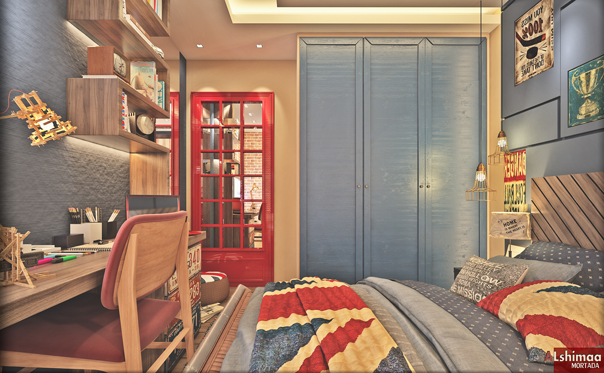 bedroom boy english MAX Interior design
