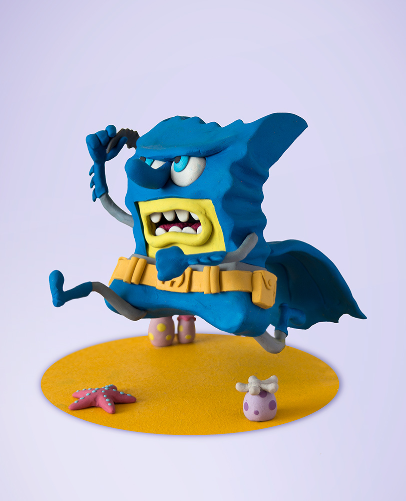 batman batbob bobsponge spongebobsquarepants nickelodeon dc comics figure Plasticine plastilina oilclay
