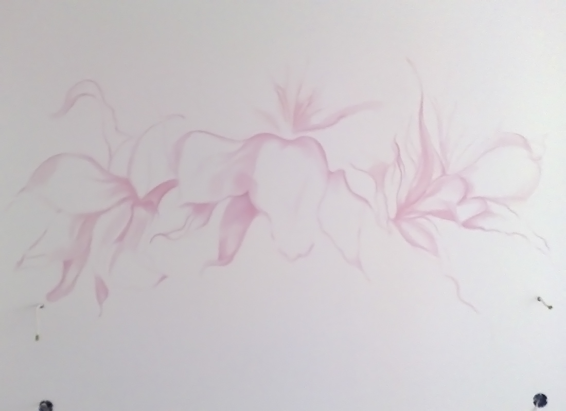 Flowers lily lilac wall of flowers flowers dream bedroom flowers bedroom design Wall Drawing pastel