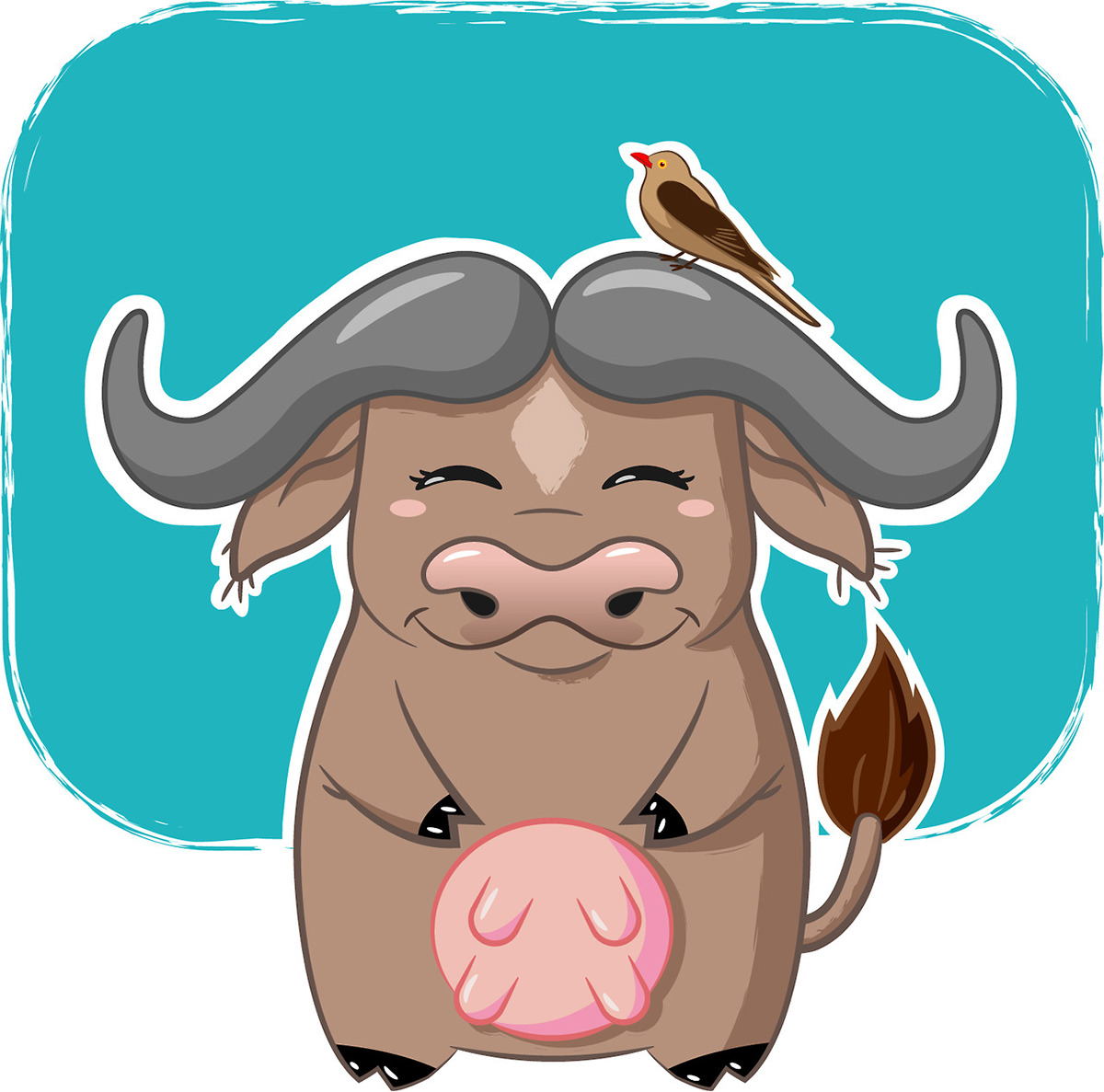 Buffalo bison cartoon vector art graphic design 