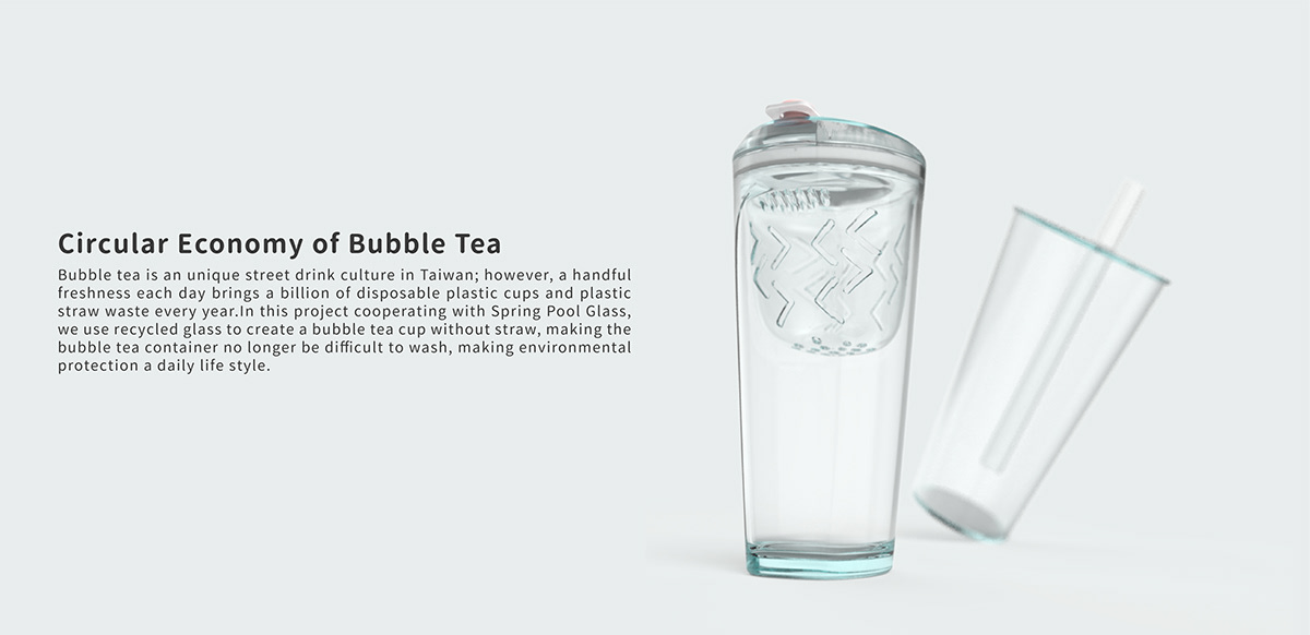 glass cup bubble tea tea fruittea product clear ecofriendly Socialdesign circular