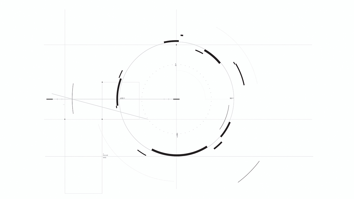 design minimal geometry black and white tech motiongraphics infographic UI FUI
