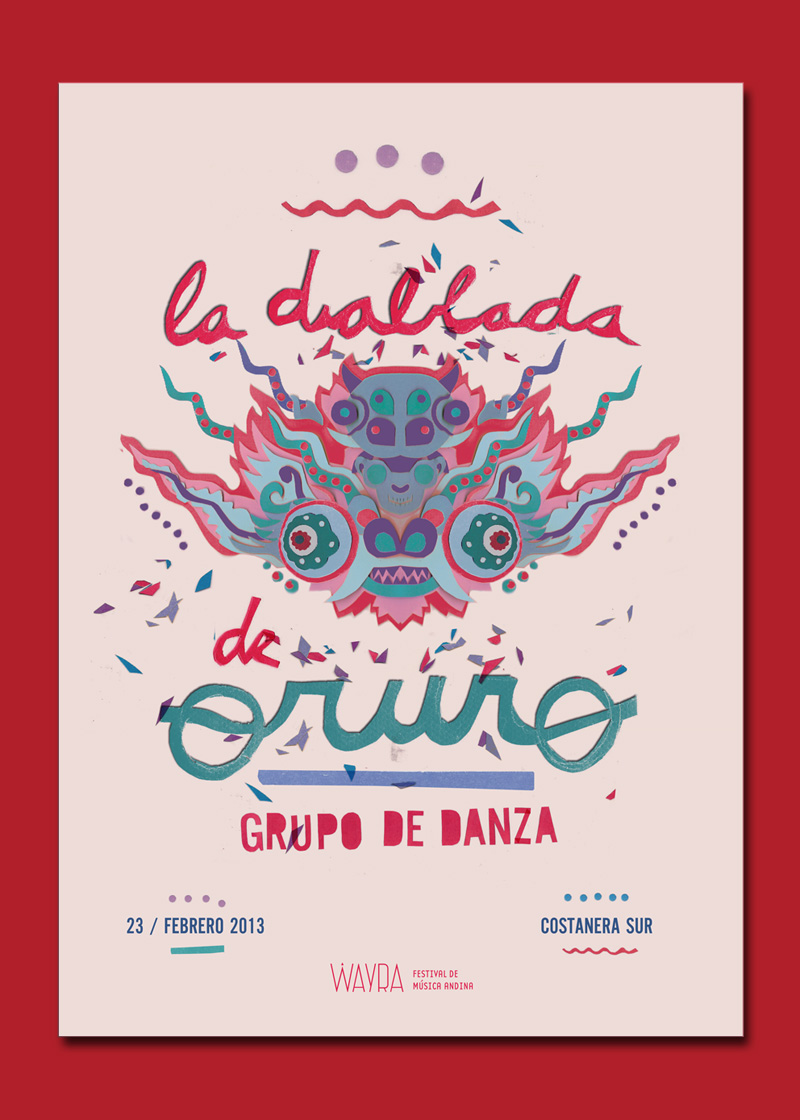 diablada oruro PressBook afiche papercut poster identidad festival andino bolivia Gabriele wayra