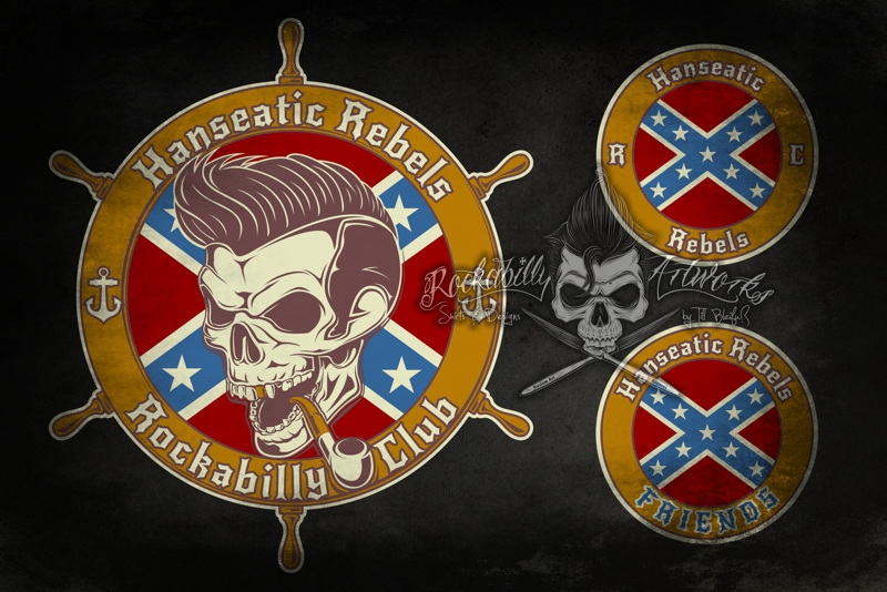 Rockabilly skull kustomkulture kustom Nautic hanseatic Rebelflag Pipe Pipesmoke anchor Sailor