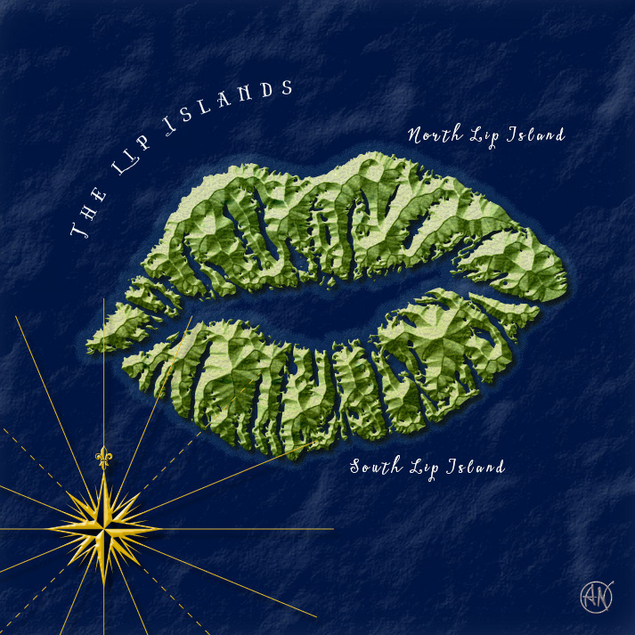 lip islands Island map Aerial drone islands vacation discovery Mapping