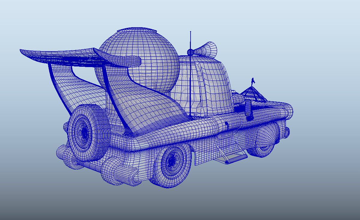 the homer the simpsons Maya keyshot Render car model 3D