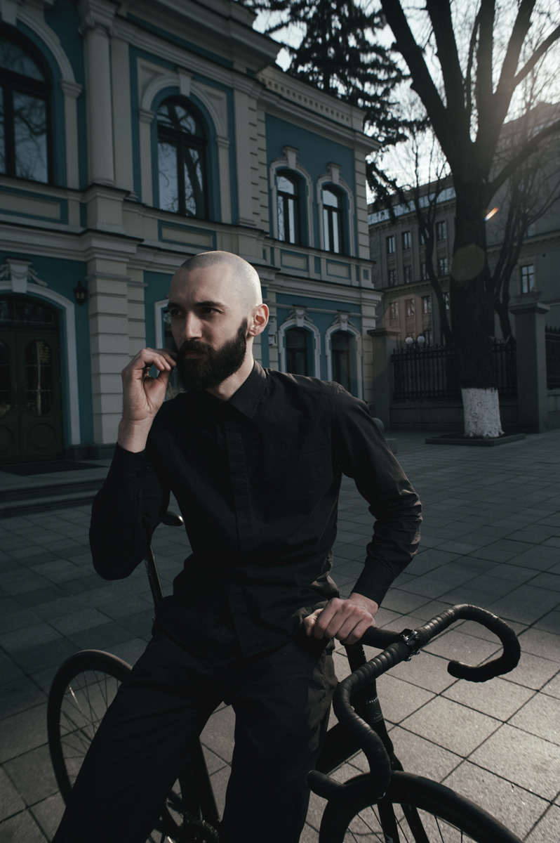 fix bike Cycling bearded bald Bicycle Hipster fix