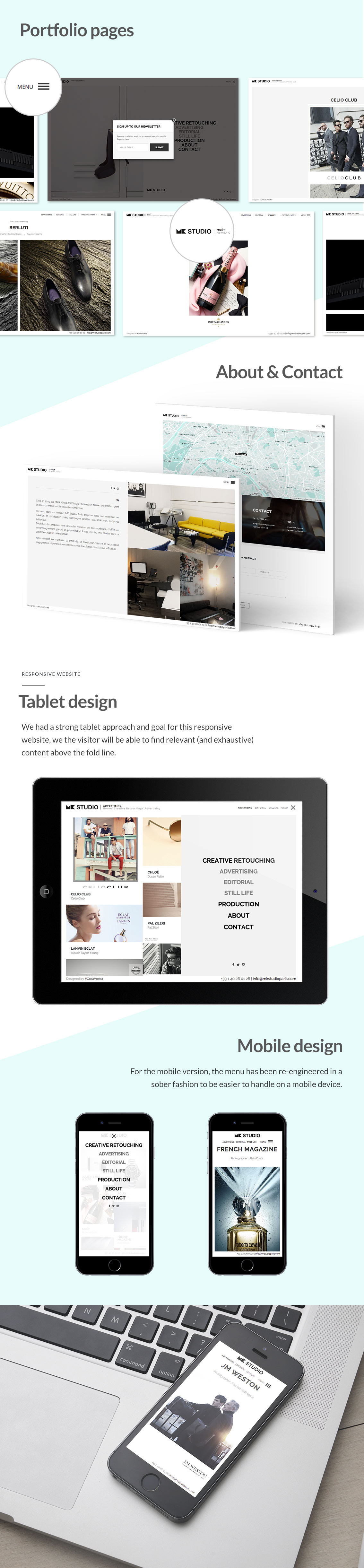 wordpress development Webdesign design photo studio bright clean Website reponsive