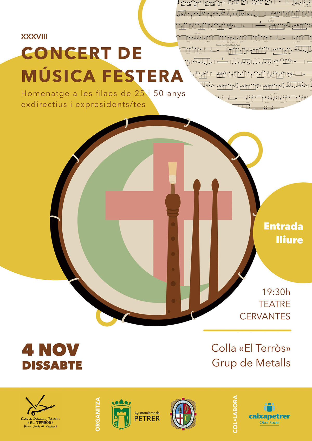 cartel concierto Tradicional musica diseño gráfico moros y cristianos comunitat valenciana dulzaina