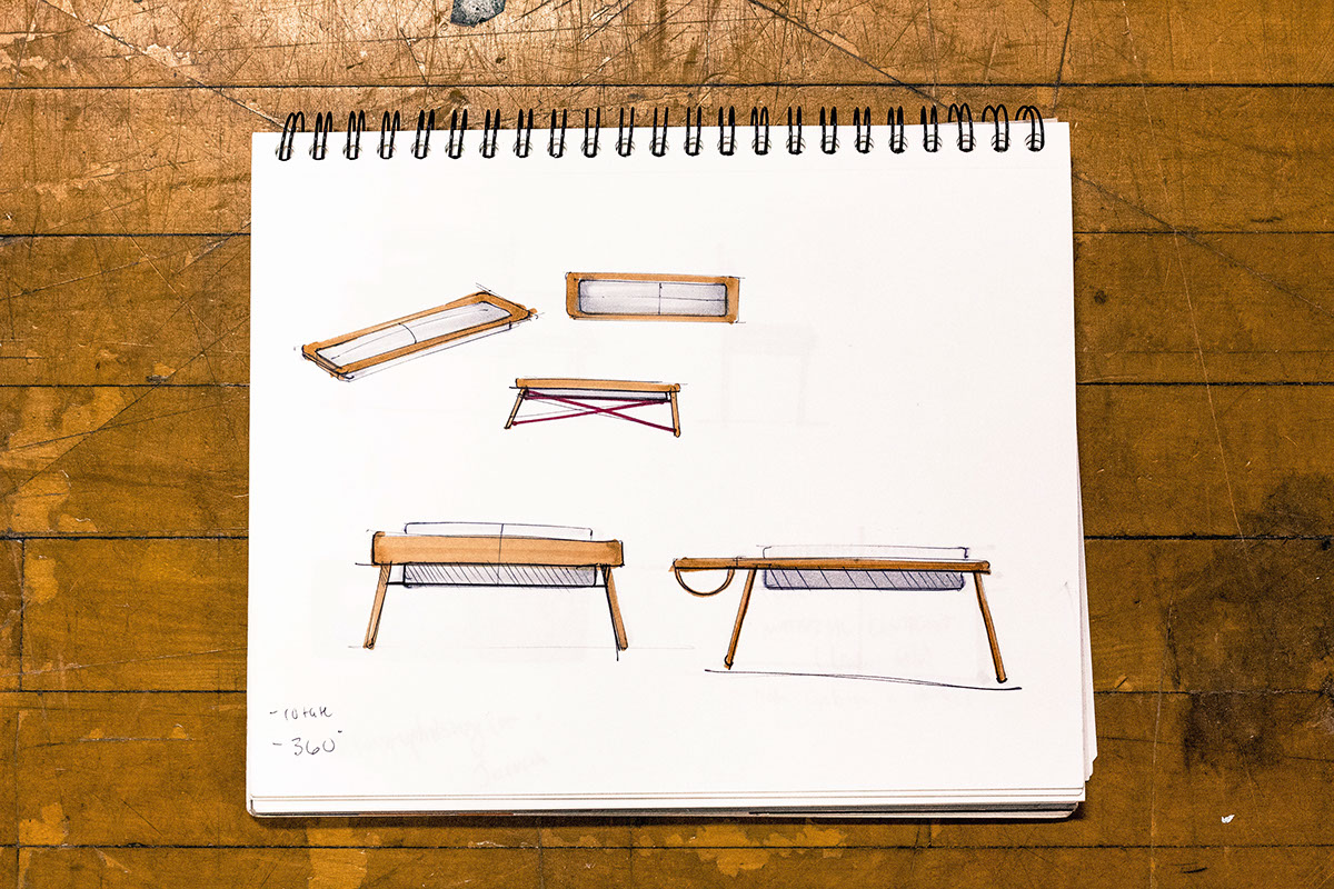 Adobe Portfolio #Design furniture bench seat chair wood metal contrast design