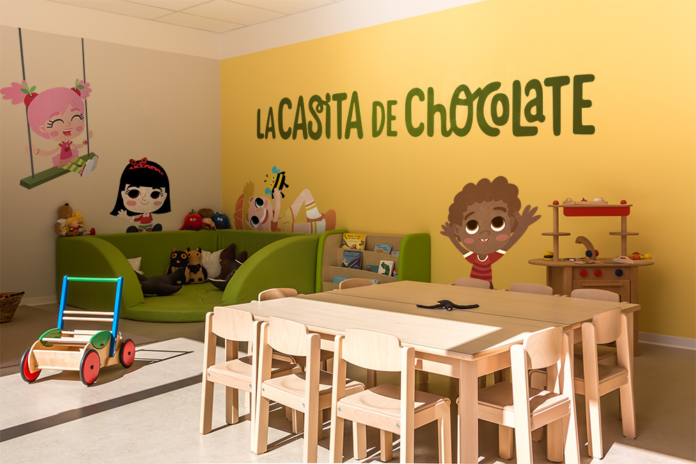 adhesive vinyl ILLUSTRATION  daycare center kids children Food  Character design 