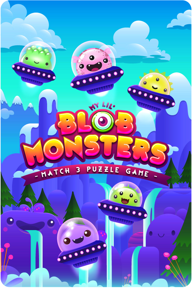 monsters bubble cute alien game iphone mountains forest valley swamp ombu psychedelic trippy background scenario