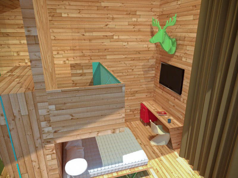 hotel arquitetura. design interiores cabin bedroom wood