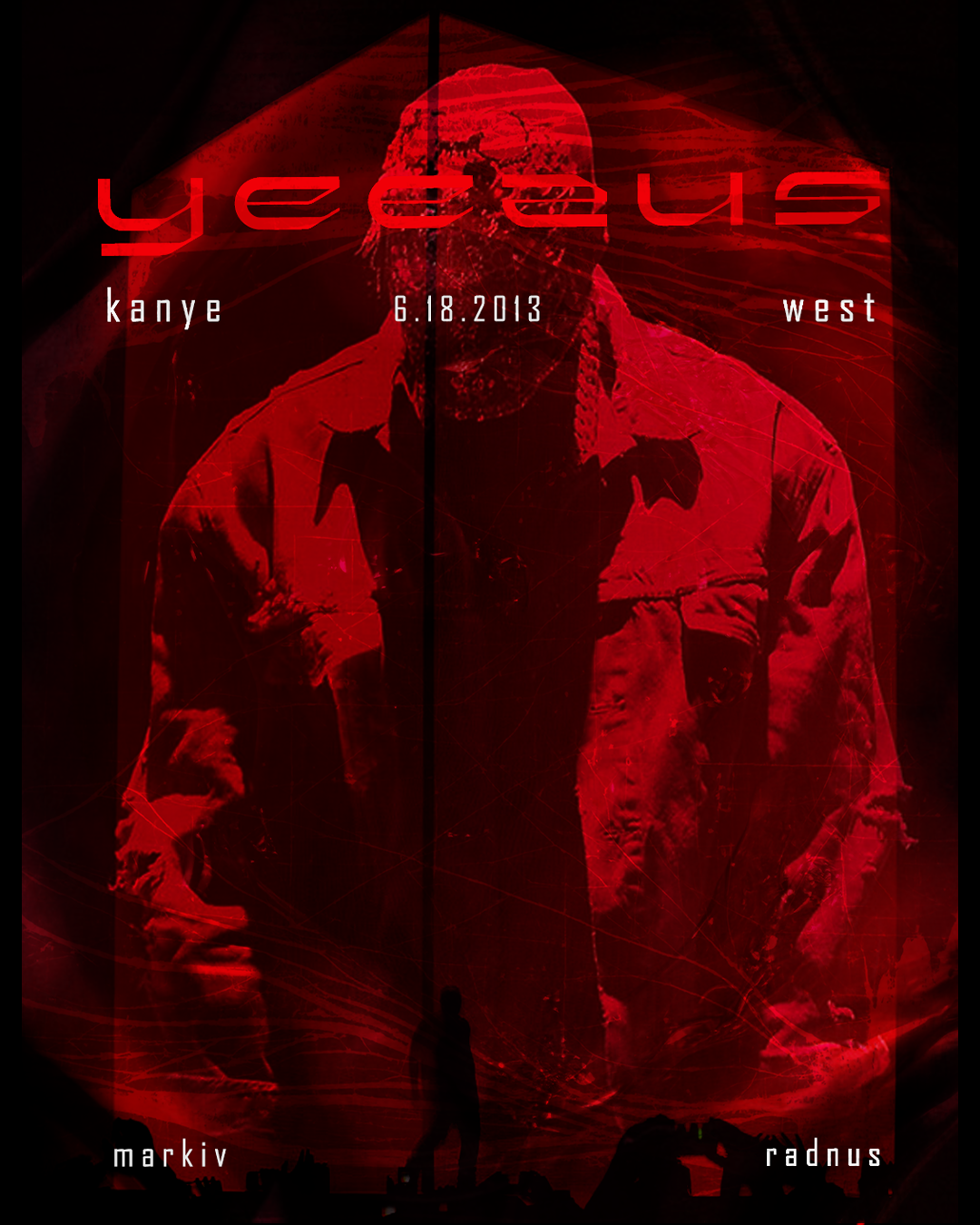 Kanye West concert poster Poster Design textures fonts typography   photoshop Social media post
