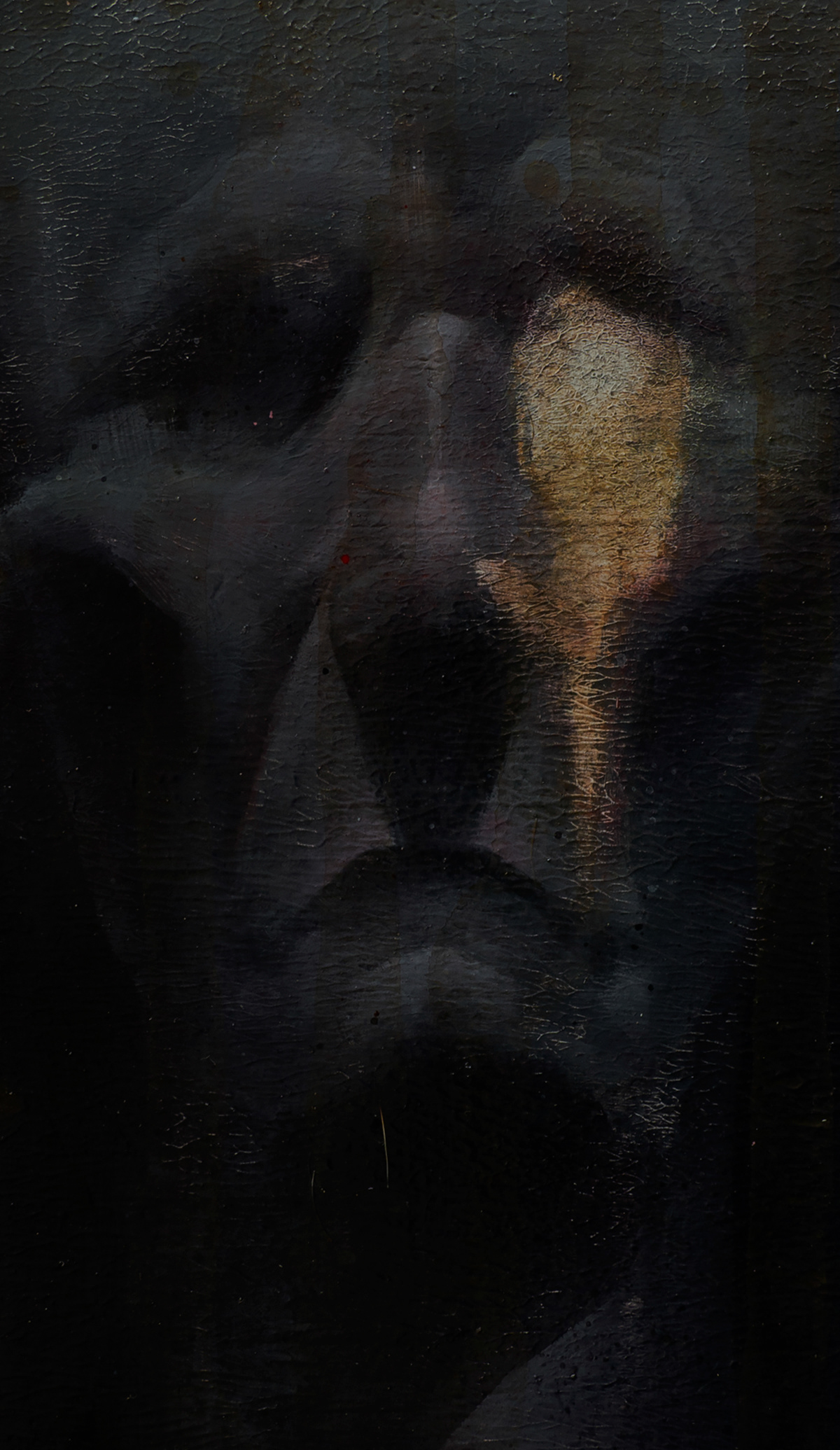 acrylic dark drip eye mood painting   portrait wood UNDERPAINTING