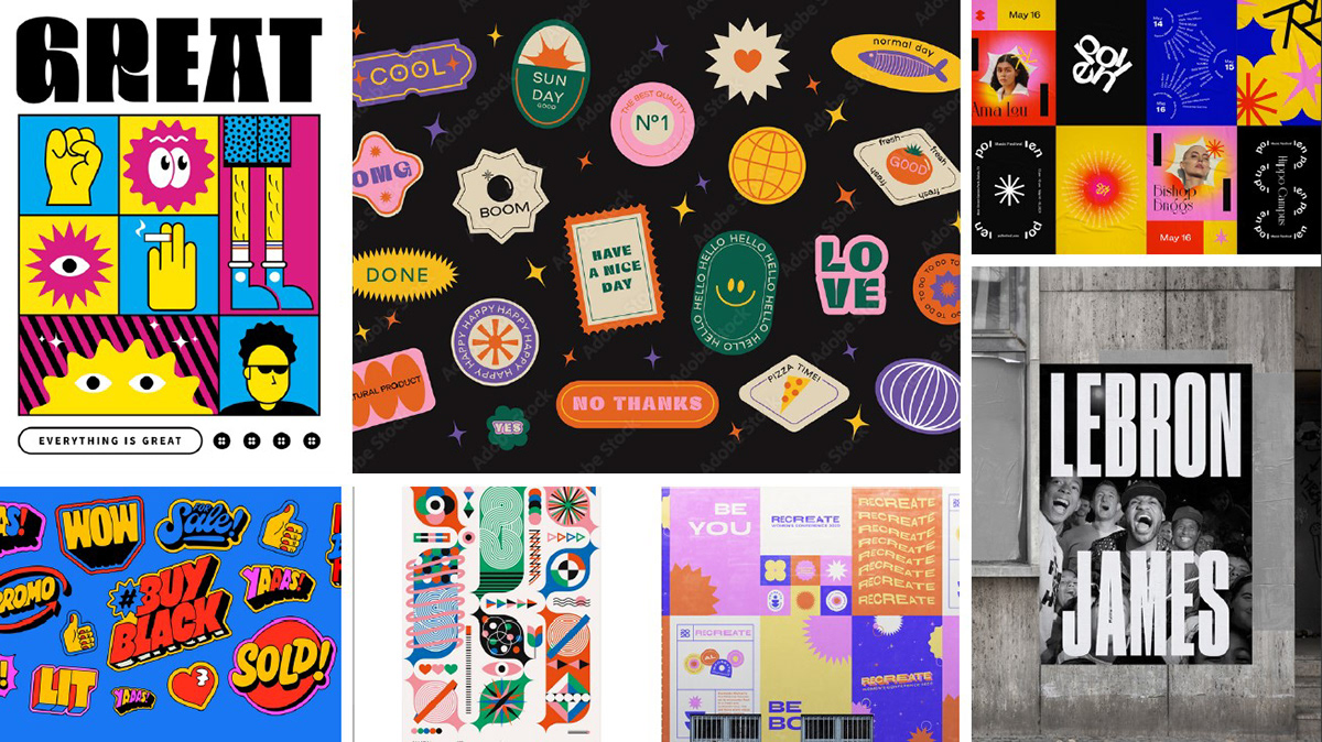 3D blender brand identity colorful Digital Art  Dynamic modern moodboard Poster Design Young