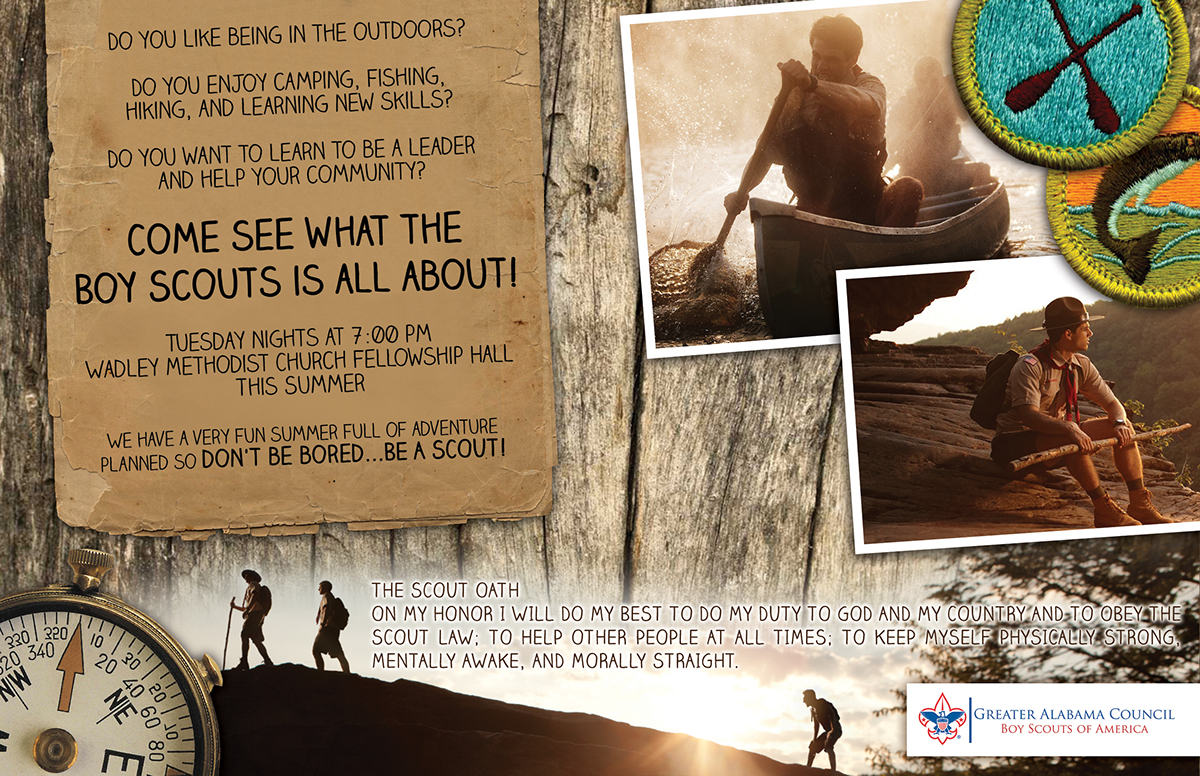 Half Page Boy Scout Recruiting Flyer. 