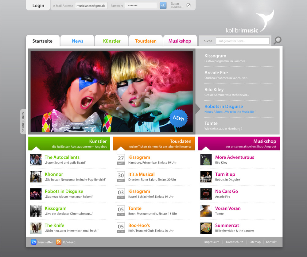 shecro Webdesign Website Musicstore