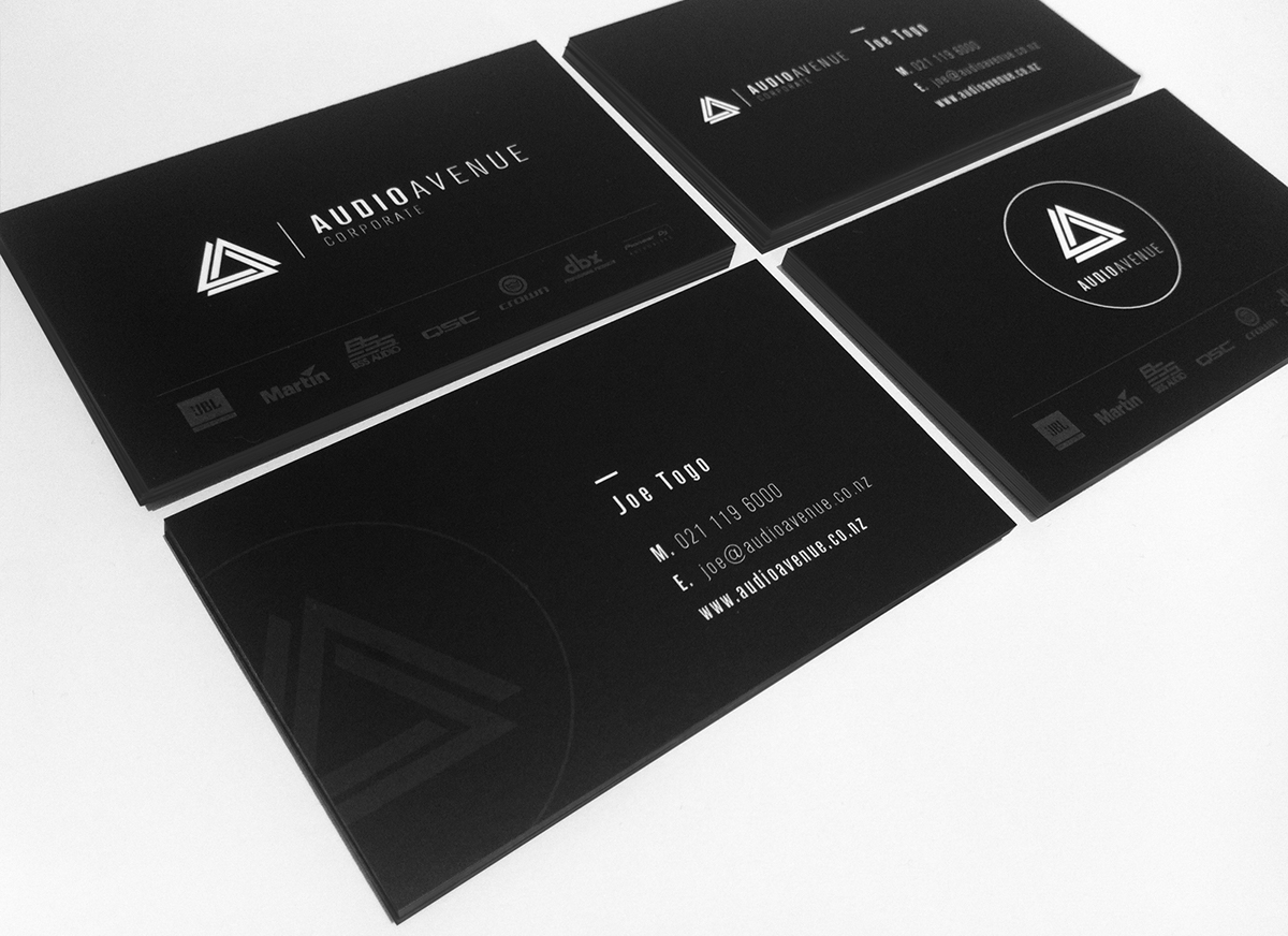 logo business card Graphic Design Design black corporate identity print vector whilte modern sleek type lines grid Audio