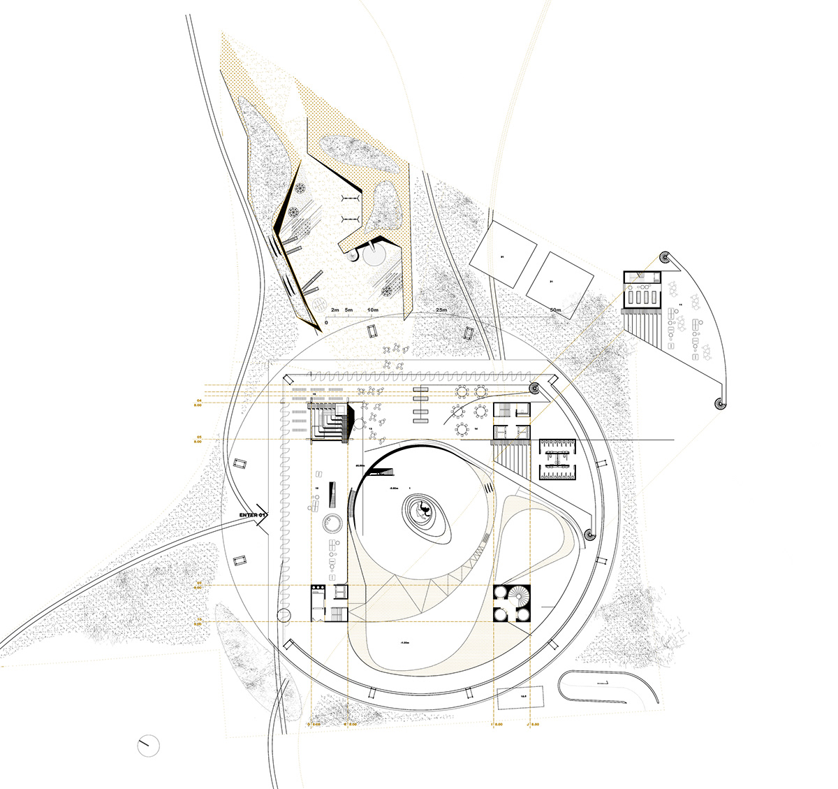 architecture science science center ljubljana Competition TIMBER calotte second ground terraforming