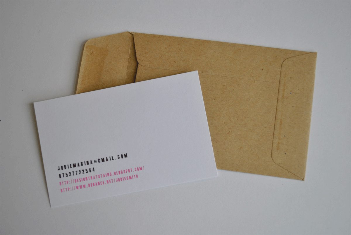 envelope doughnut Custardcream business card identity logo Screen-print pink yellow self-promotion