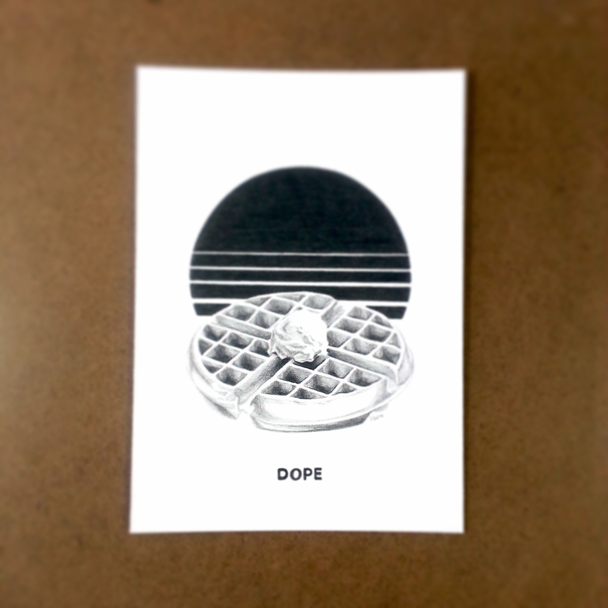 dope waffle Food  print screen print shirts Clothing graphite design